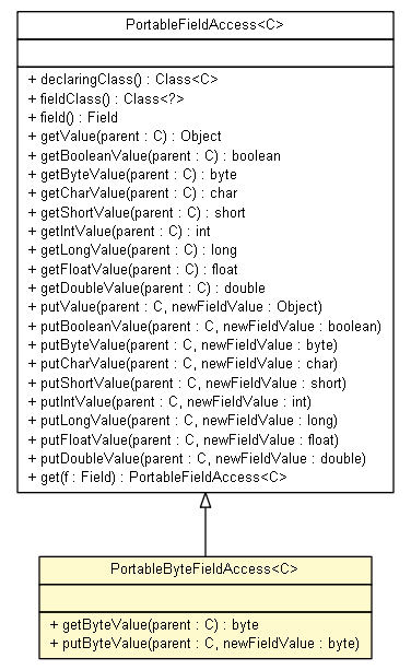 Package class diagram package PortableFieldAccess.PortableByteFieldAccess