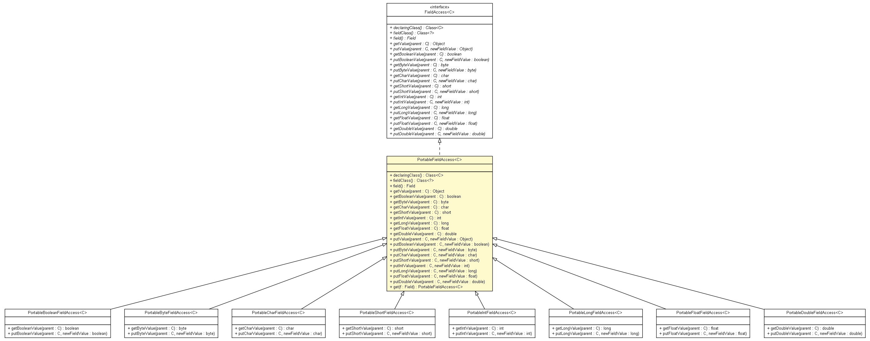 Package class diagram package PortableFieldAccess